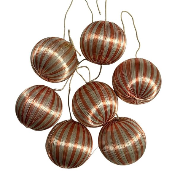 Vintage Christmas Tree Ornaments Lot Candy Canes Balls Gift Boxes Red Bird MCM - Picture 5 of 10